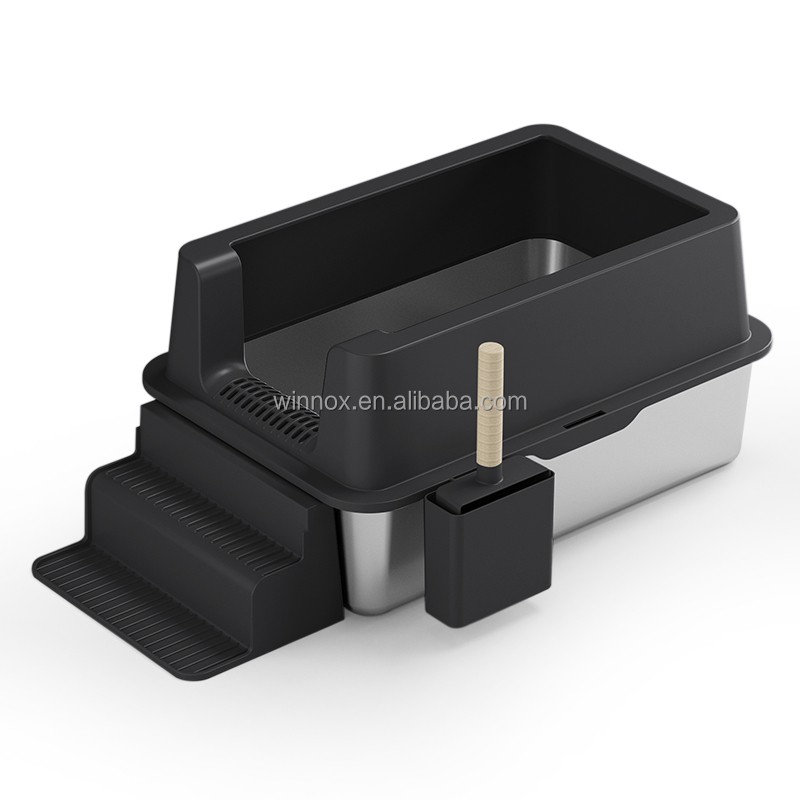 Cat Litter Pan Supplier - Semi-Open Anti Scrape High Walls