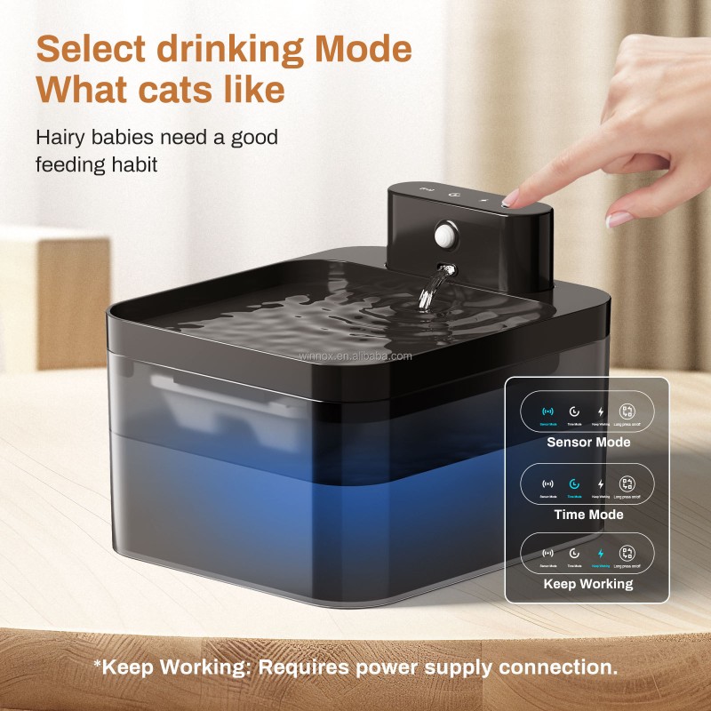 Pet Water Fountain Supplier - Wireless 3-Modes Cordless
