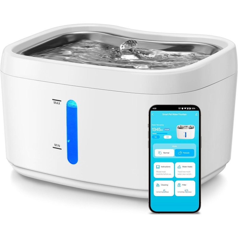 Pet Water Fountain Supplier - 2.5L Ultra Quiet WIFI App