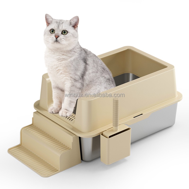 Cat Litter Pan Supplier - Semi-Open Anti Scrape High Walls