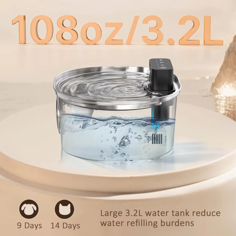 Pet Water Dispenser Manufacturer - 3.2L Battery Operated Sensor