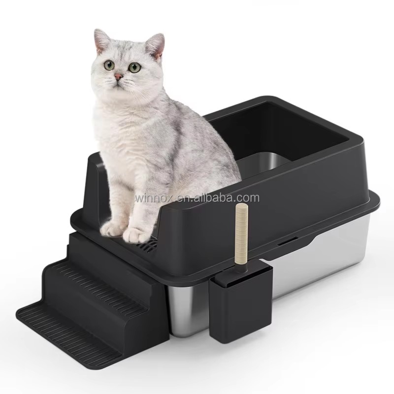 Cat Litter Box Manufacturer - Semi-Open Stainless Steel Cabinet