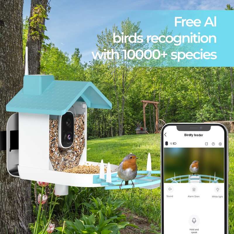 Bird Feeder Manufacturer - AI Identify Wireless WIFI Metal