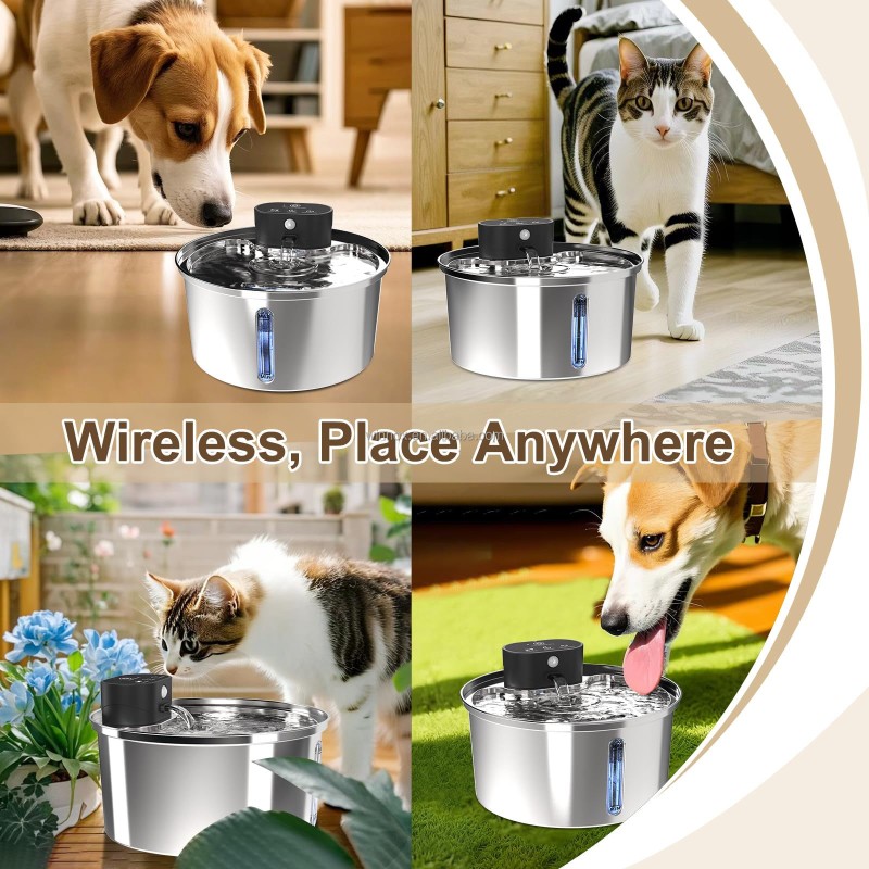 Cat Fountain Supplier - Wireless Battery Operated 5000mah