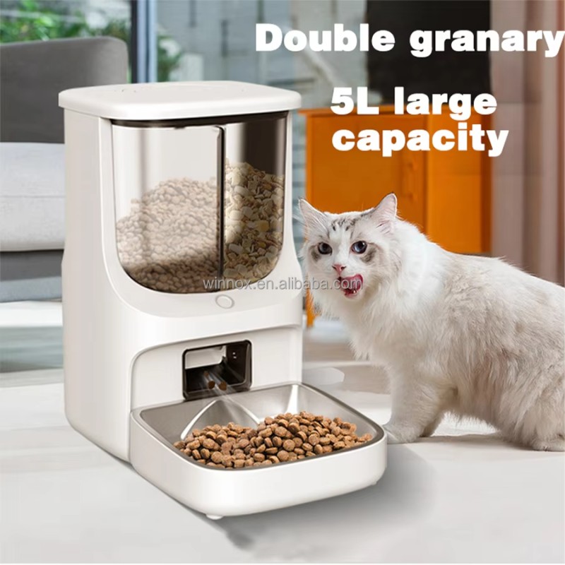 Pet Feeder Supplier - Metal Automatic Double Container Bowl