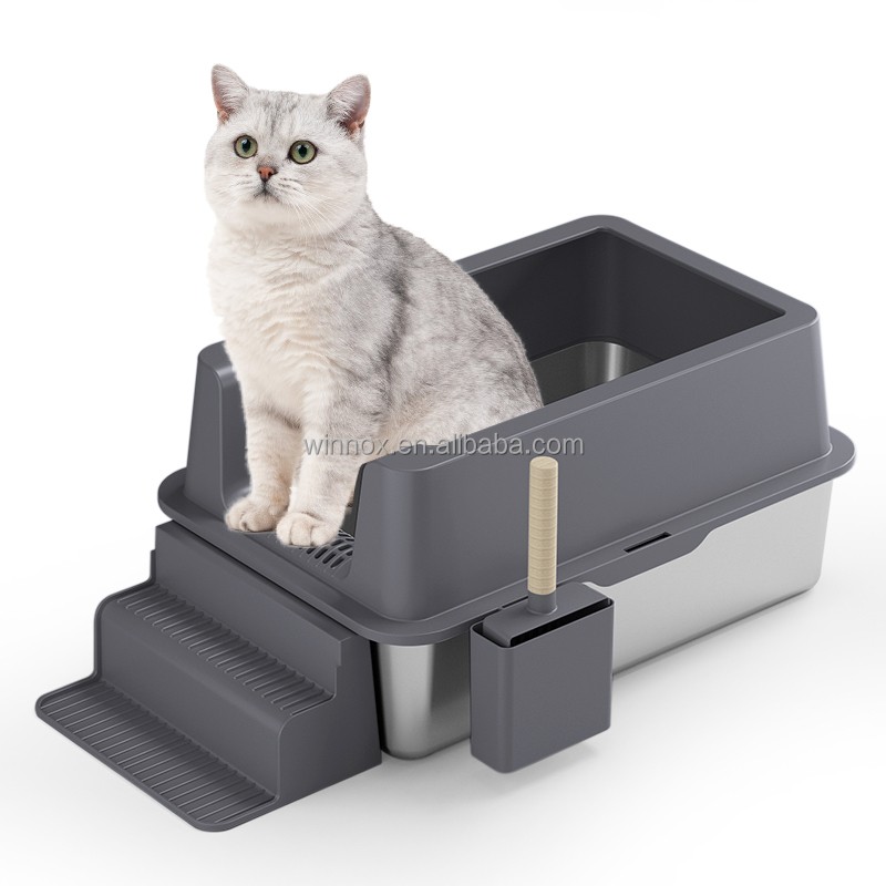 Cat Litter Box Manufacturer - Semi-Open Stainless Steel Cabinet