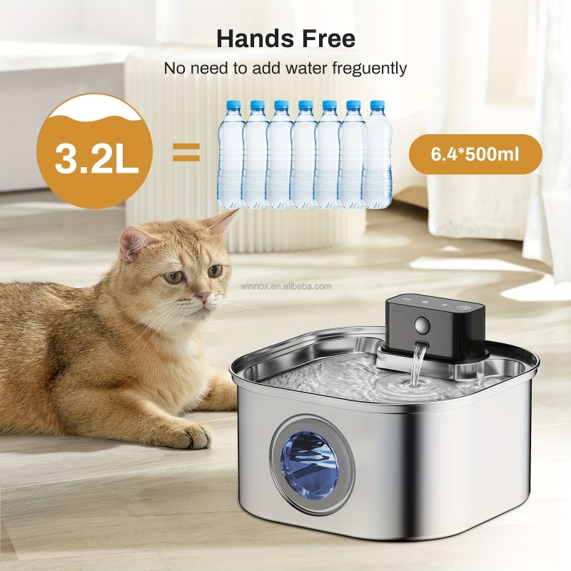 Pet Water Fountain Manufacturer - 3.2L Stainless Steel 4200mah