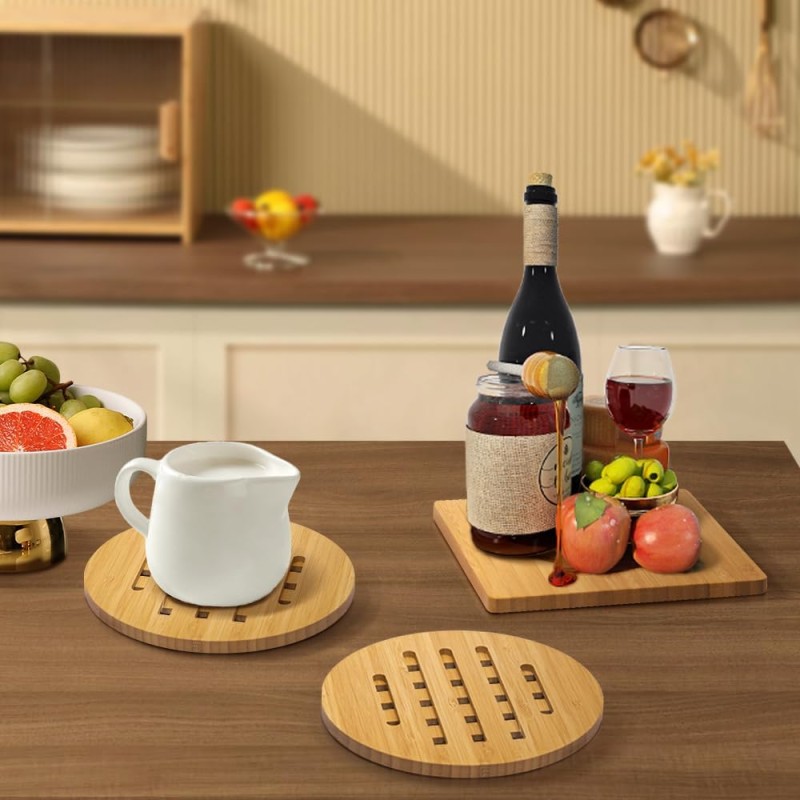 Bamboo Trivet Set Manufacturer - 12 Pack Hot Pad Mats