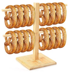 Pretzel Holder Supplier - Bamboo Display Rack with Hooks