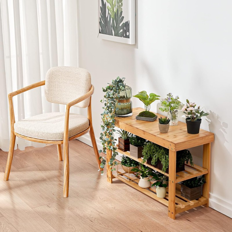 Shoe Rack Bench Manufacturer - 3 Tier Bamboo Sturdy Organizer