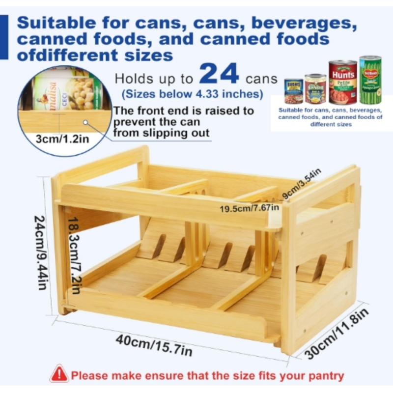 Pantry Organizer Factory - 2 Tier Stackable Can Rack