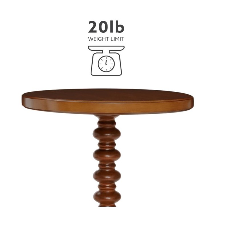 Side Table Supplier - Round Wood Turned Pedestal