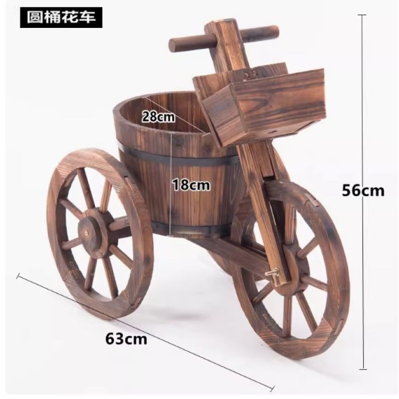 Planter Wagon Supplier - Barrel Tricycle Garden Decor