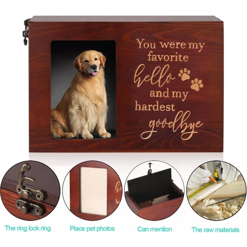 Pet Urn Manufacturer - Large Wooden with Photo Frame