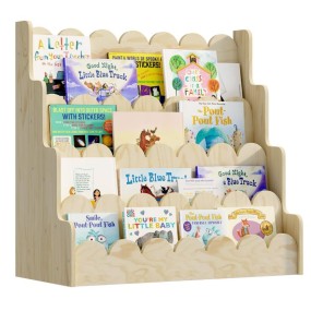 Bookshelf Supplier - 4 Tier Scalloped Kids Book Rack