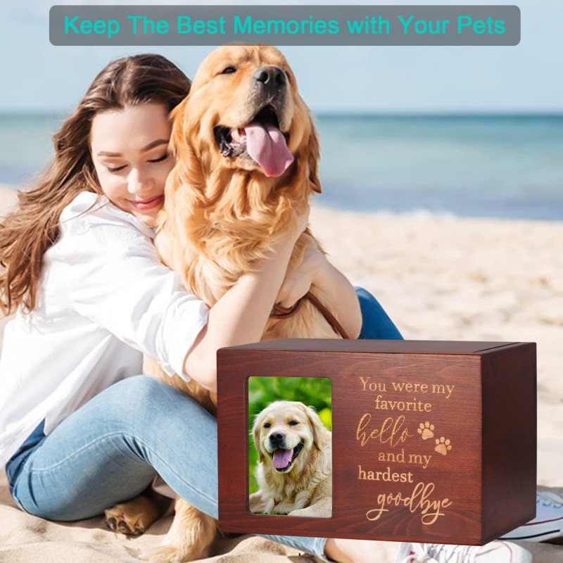 Pet Urn Manufacturer - Large Wooden with Photo Frame