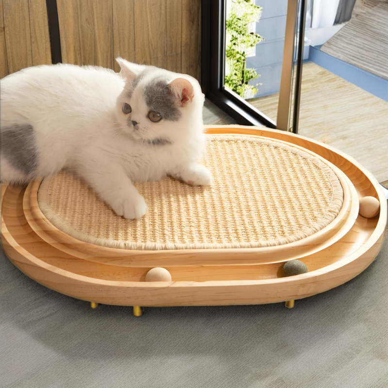 Cat Scratching Board Manufacturer - Bamboo Palm with Ball Track