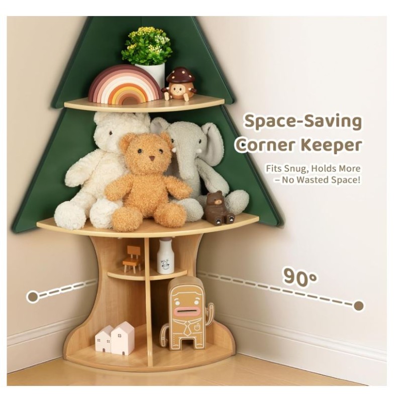 Corner Bookshelf Manufacturer - Tree Design with Storage