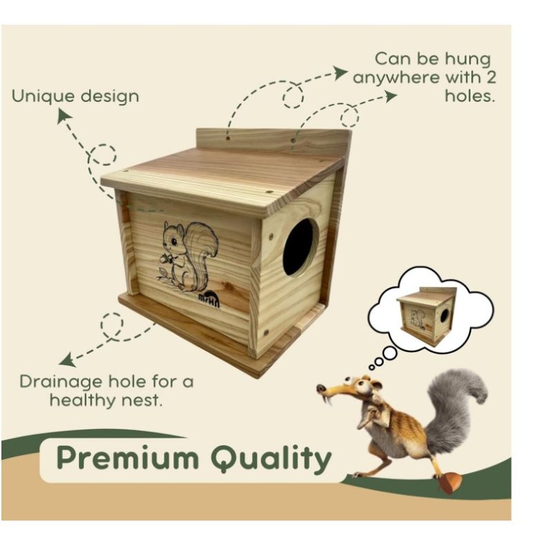 Squirrel House Supplier - Small Size Wooden Nesting Box
