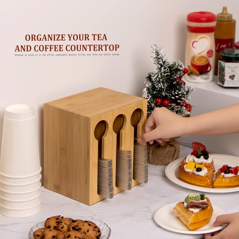 Bamboo Cutlery Rack Factory - Plastic Cutlery Organizer 3 Tier