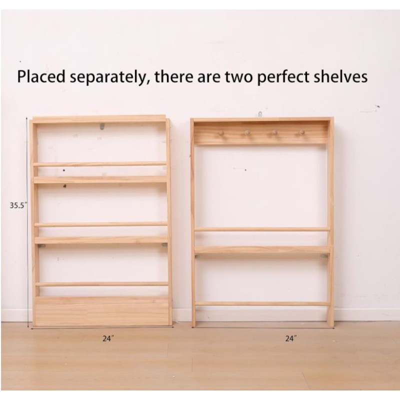 Wall Shelf Factory - Behind Door 5 Tiers with Hooks