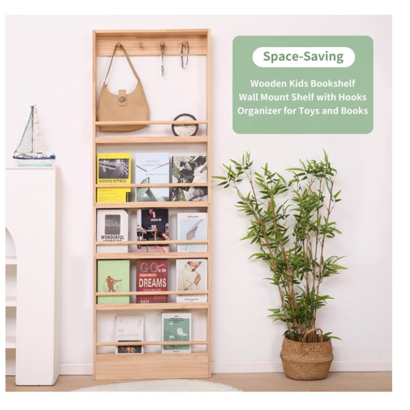 Wall Shelf Factory - Behind Door 5 Tiers with Hooks