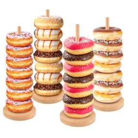 Donut Stand Factory - Bamboo Wood 4 PCS Dessert Display