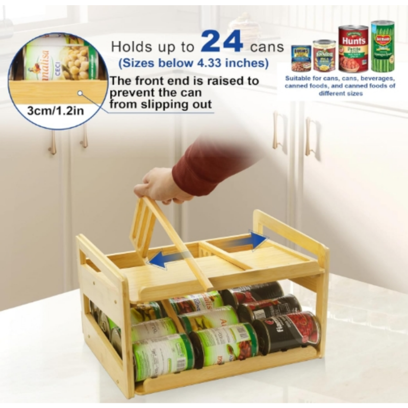 Pantry Organizer Factory - 2 Tier Stackable Can Rack
