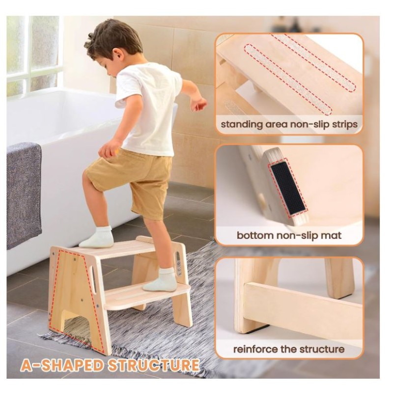 Toddler Stool Manufacturer - Adjustable 2 Step with Handles