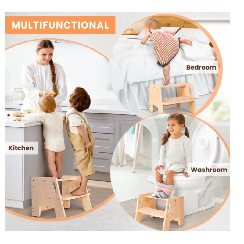 Toddler Stool Manufacturer - Adjustable 2 Step with Handles