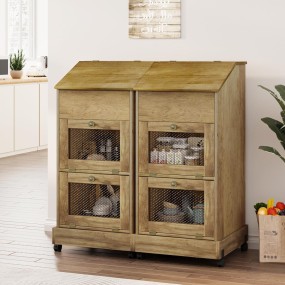Potato Storage Cabinet Factory - 3 Tier Farmhouse on Wheels