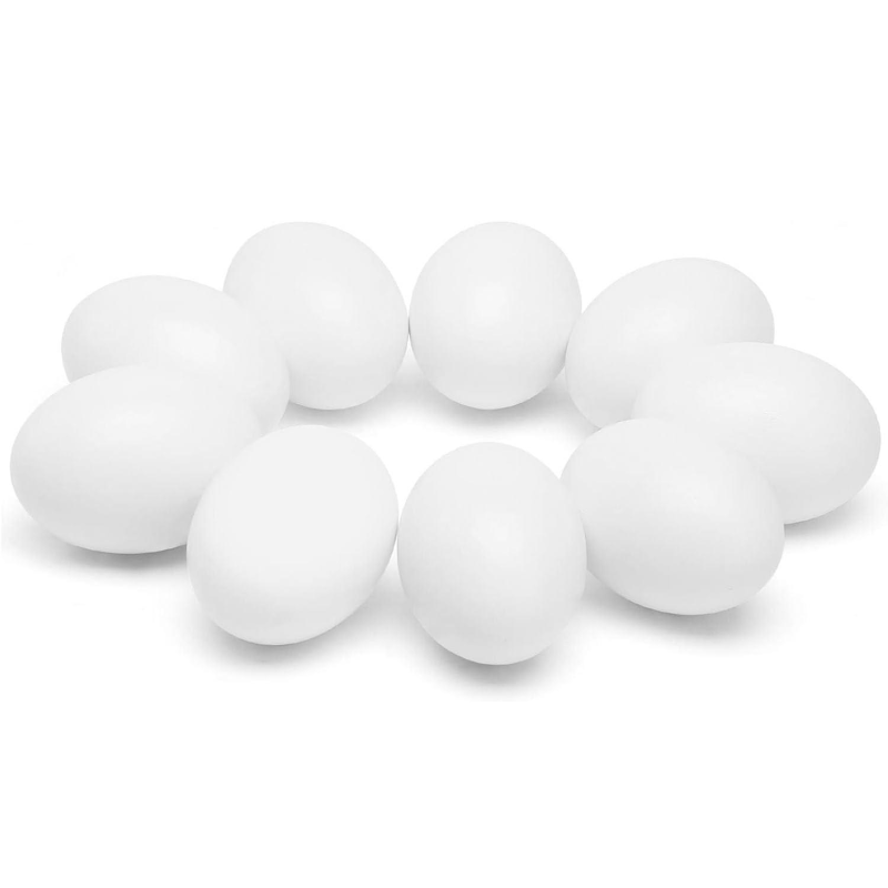 Wooden Eggs Factory - 9 PCS White Easter Craft