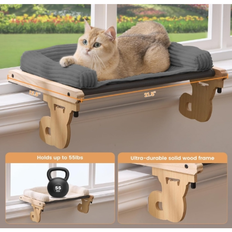 Window Perch Manufacturer - 2 in 1 Cat Hammock with Cushion