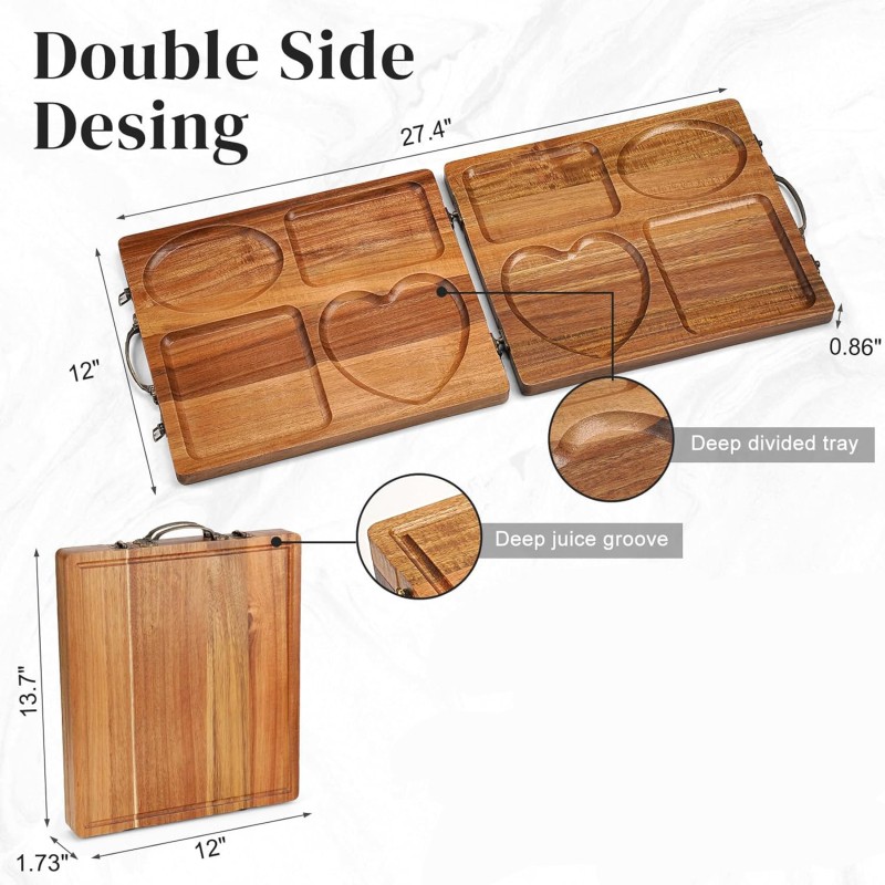 Cutting Board Factory - Retro Metal Handle Double Sided Set