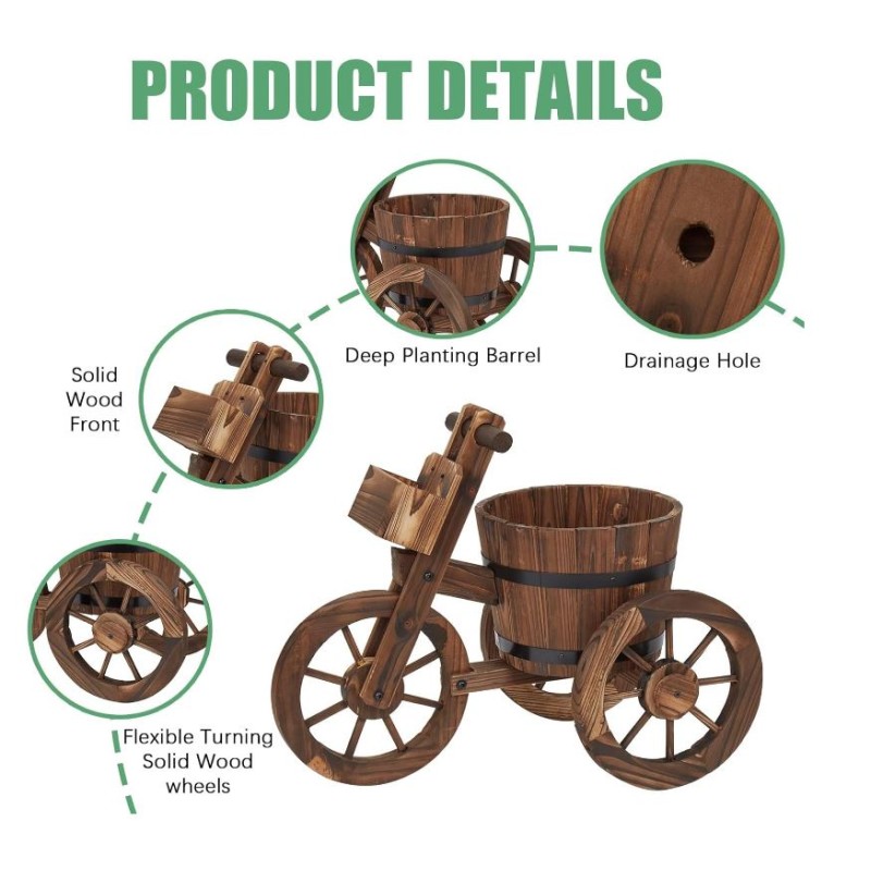 Planter Wagon Supplier - Barrel Tricycle Garden Decor