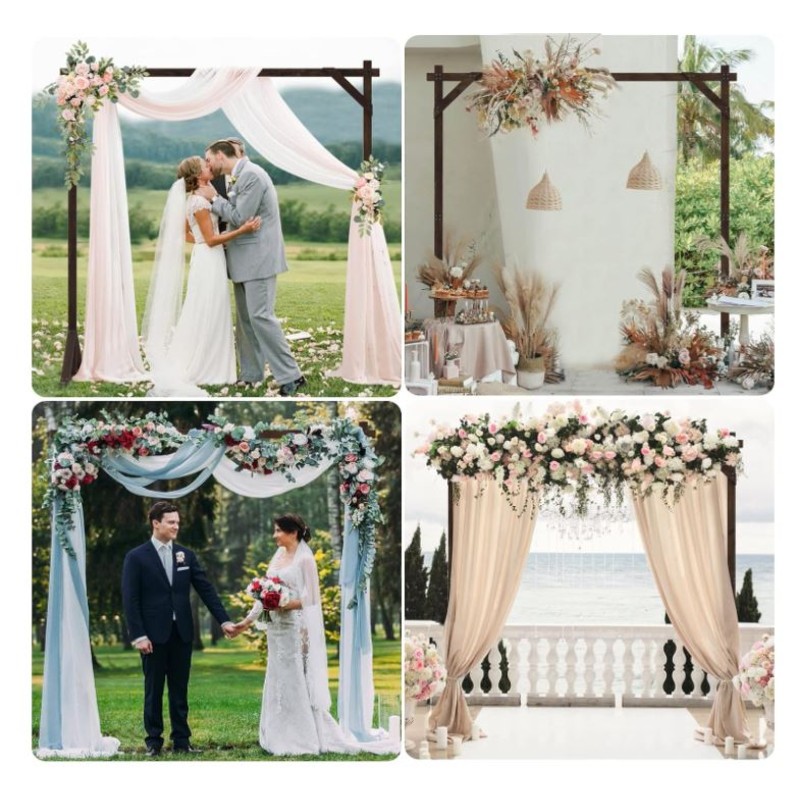 Wedding Arch Factory - 7.2FT Wooden Arbor Backdrop