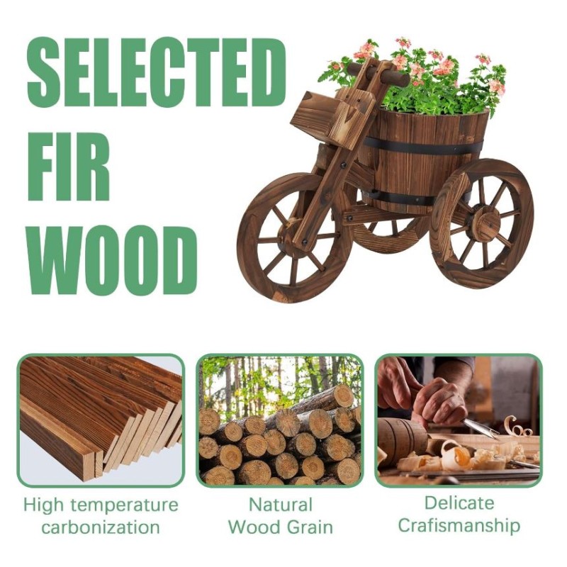 Planter Wagon Supplier - Barrel Tricycle Garden Decor