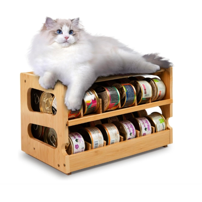 Can Organizer Supplier - Bamboo Pantry Cat Food Storage