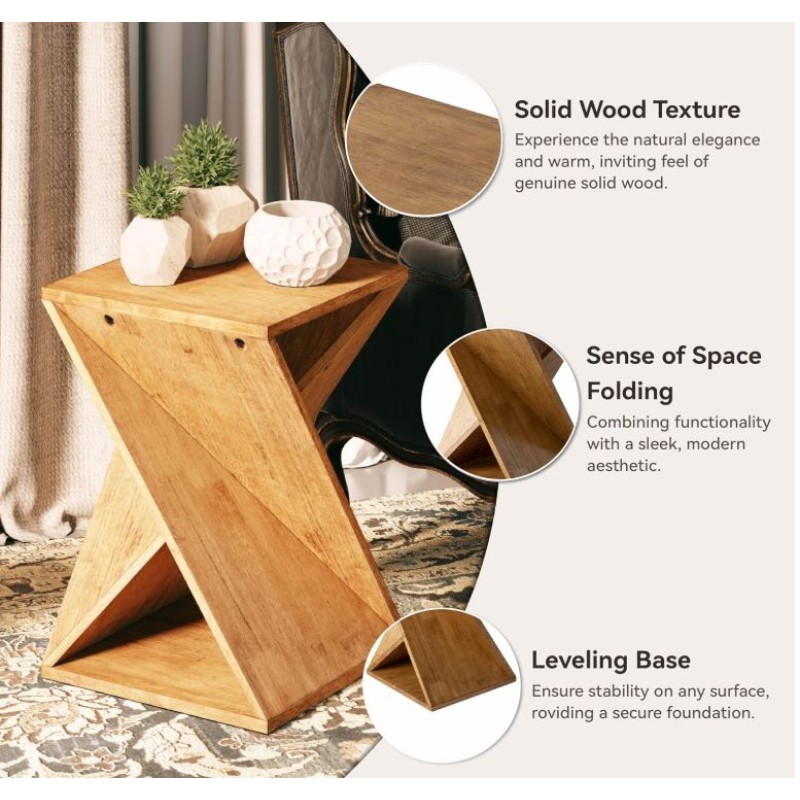 End Table Factory - Square Rustic Plant Stand