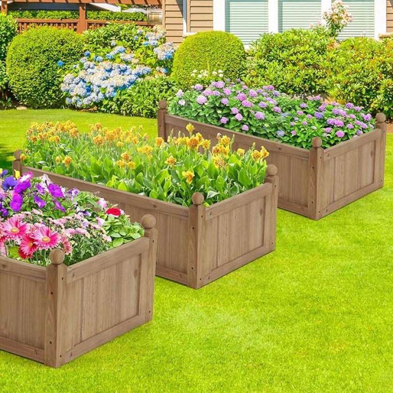 Planter Stand Supplier - Classic Wooden Rustproof Coating