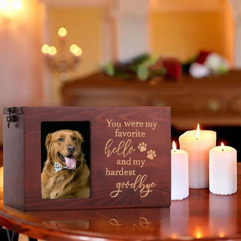 Pet Urn Manufacturer - Large Wooden with Photo Frame