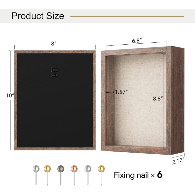 Shadow Box Frame Supplier - 8x10 Rustic Brown Memory Display