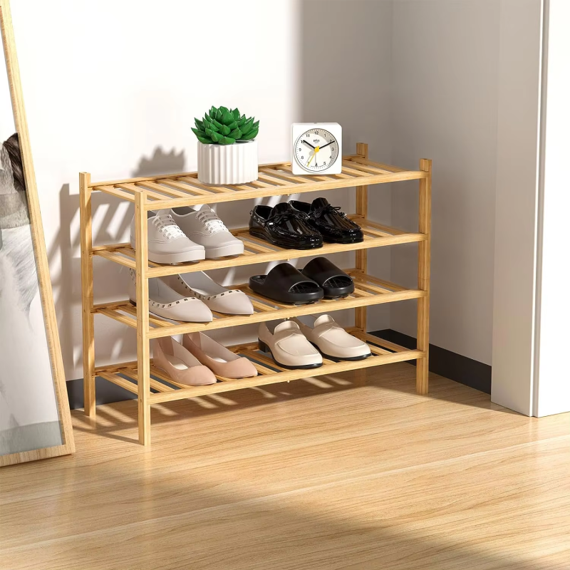 Shoe Rack Bench Manufacturer - 3 Layer Bamboo Space Saving