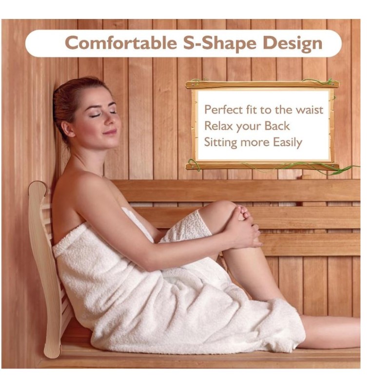 Sauna Chair Supplier - Custom Wooden Backrest S Shape Design