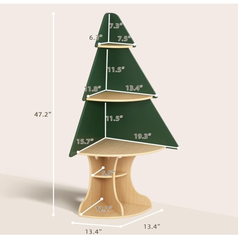 Corner Bookshelf Manufacturer - Tree Design with Storage