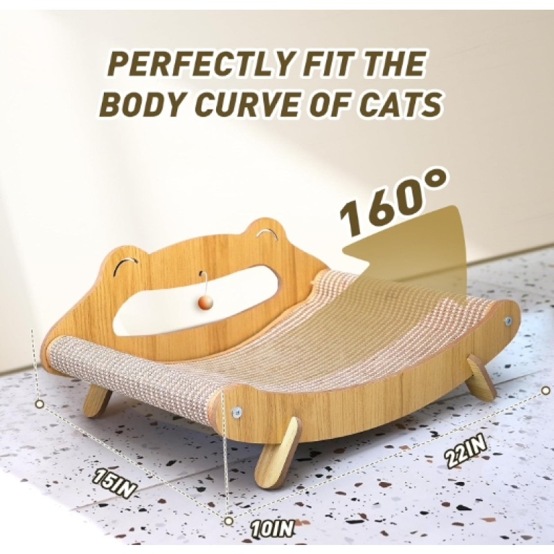 Cat Lounger Supplier - Wooden Scratch Pad Recliner Chair