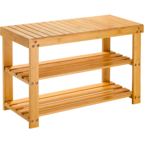 Shoe Rack Bench Manufacturer - 3 Tier Bamboo Sturdy Organizer