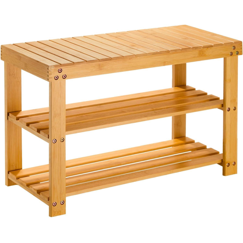 Shoe Rack Bench Manufacturer - 3 Tier Bamboo Sturdy Organizer