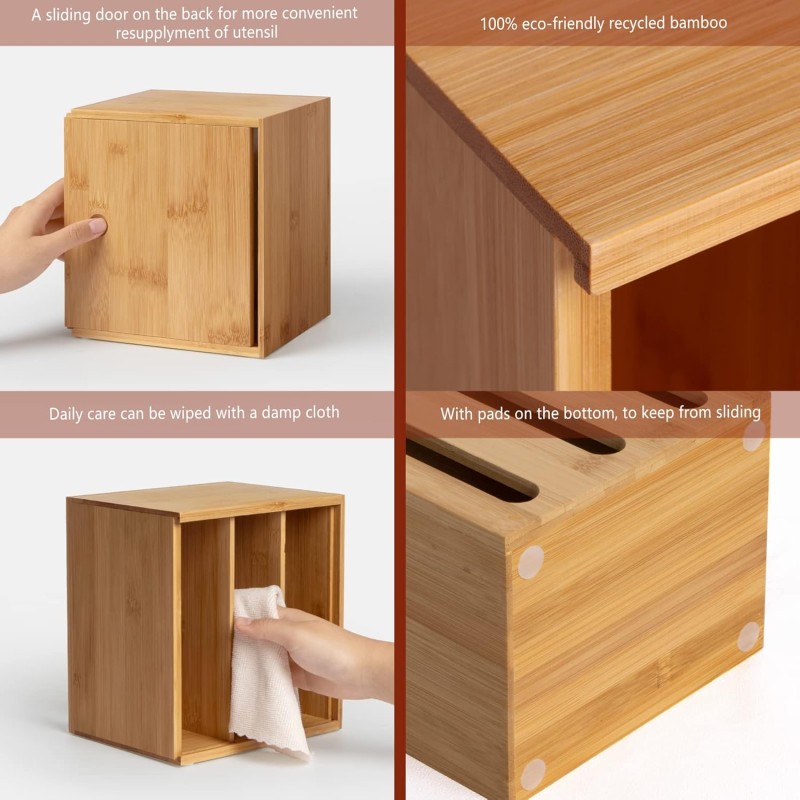 Bamboo Cutlery Rack Factory - Plastic Cutlery Organizer 3 Tier