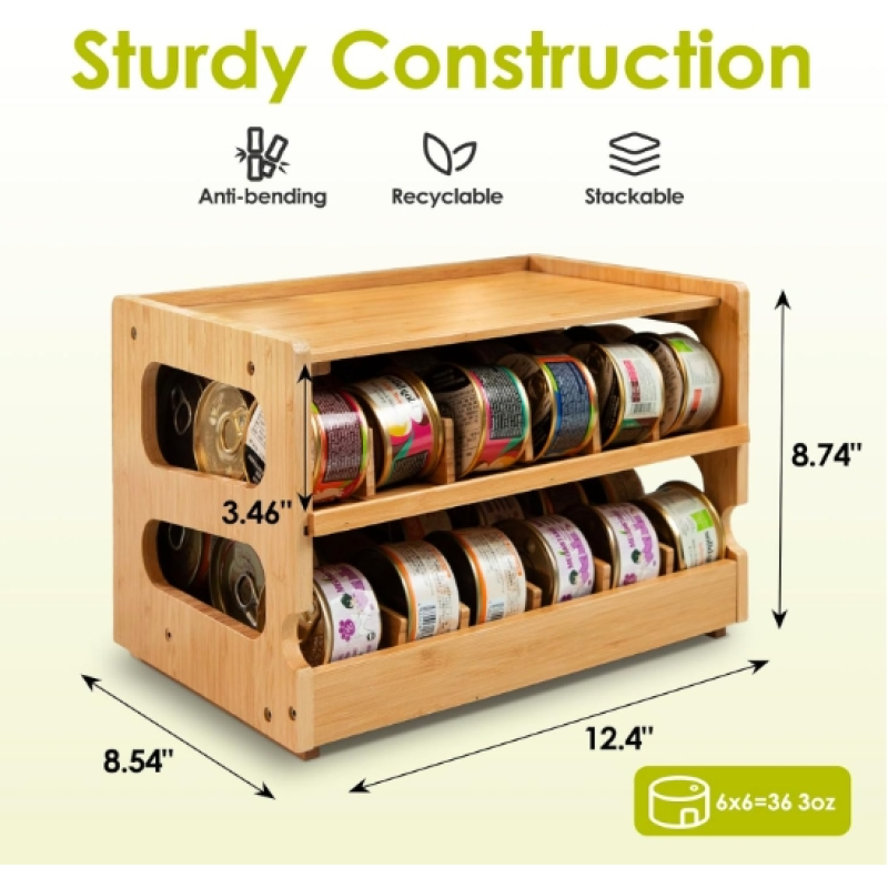 Can Organizer Supplier - Bamboo Pantry Cat Food Storage